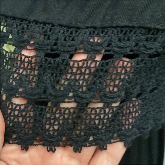 Artesanians Tikay cotton Embroidered Off-Shoulder Black Dress, L - Picture 5 of 10